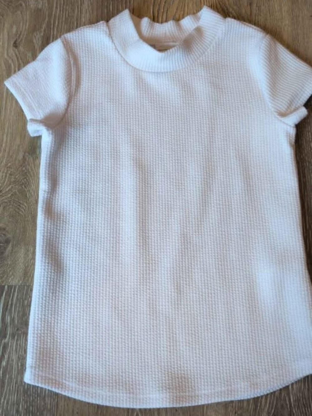 abercrombie kids White Waffle Knit Short Sleeve Top Size 7/8